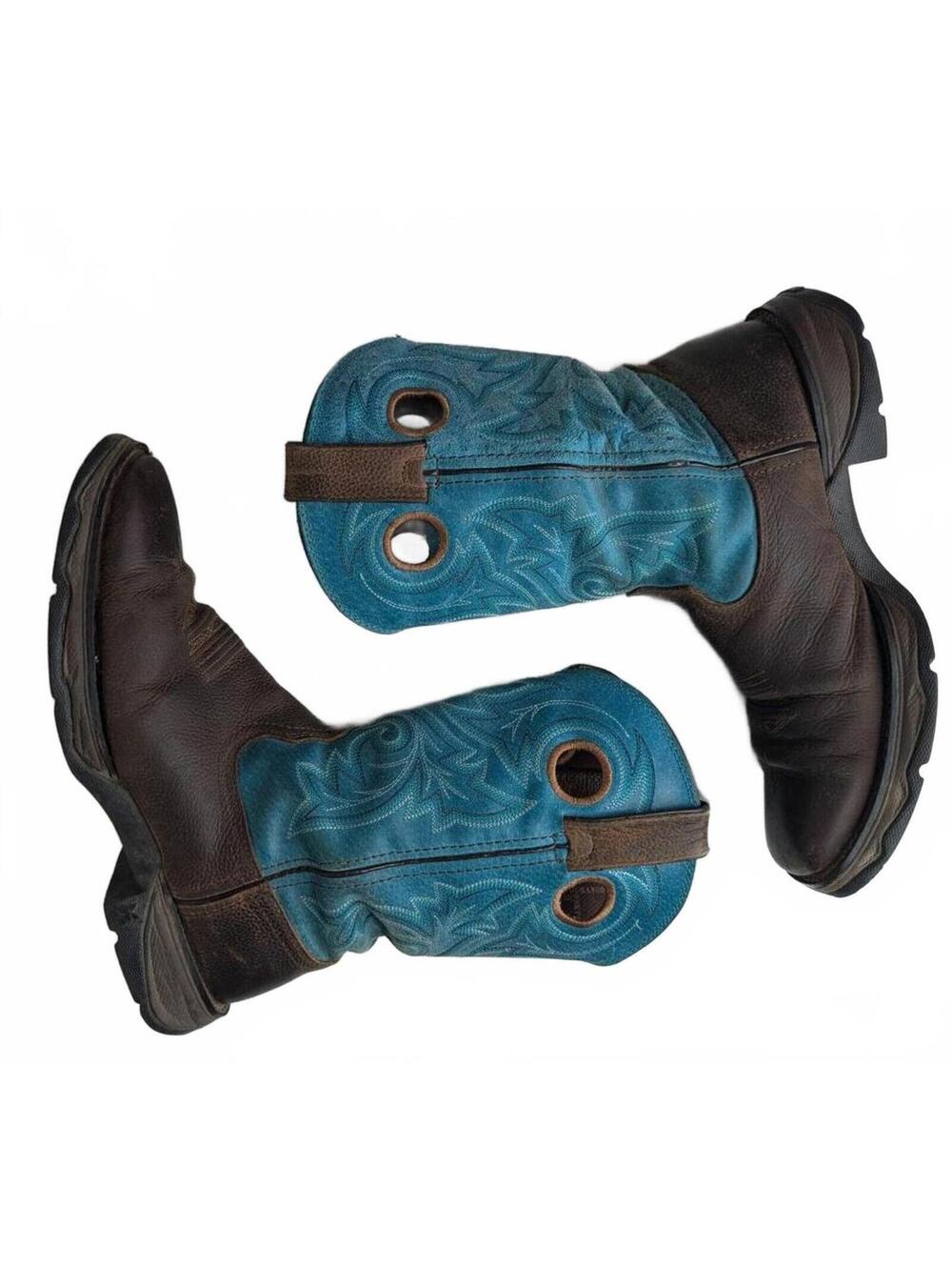 Durango Lady Rebel Western Boots Brown and Turquoise Size 8.5